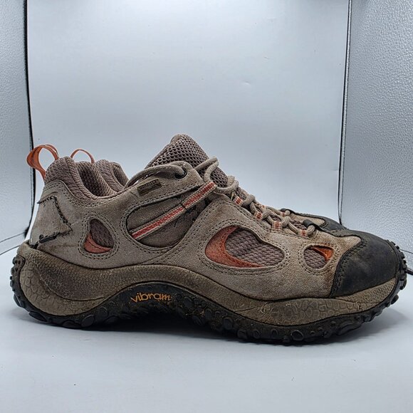 Merrell Chameleon Gore Tex XCR Mens 11.5 Gray Orange Waterproof Hiking Shoes